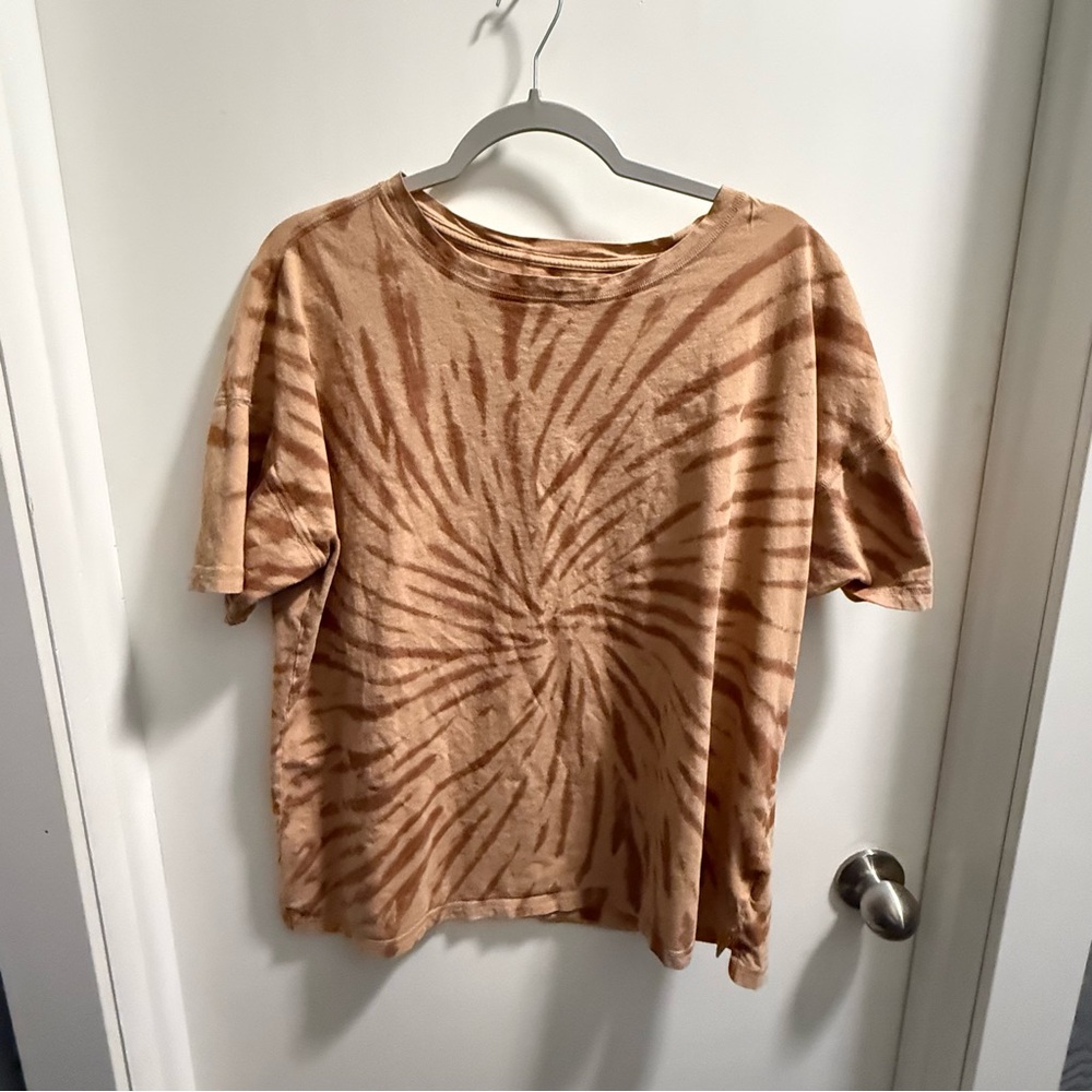 PINK Victoria's Secret Tan Tie-Dye Short Sleeve Tee